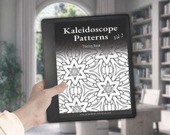 Kindle Scribe Kaleidoscope Patterns Tracing Book V2: 40 Geometric Pages (Hyperlinked PDF Download)