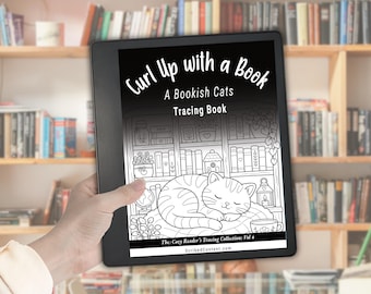 Plantilla para colorear "Gatos lectores" para Kindle Scribe: 40 páginas para colorear acogedoras (descarga en PDF)