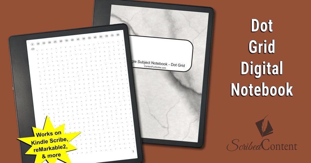 Kindle Scribe Dot Grid Notebook: Hyperlinked Contents 80 Writing Pages  (PDF Download)
