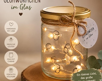 Glühwürmchen Lichterkette im Glas | Fairy Lights | Cottagecore Deko | Cozy Room Decor | Magisches Geschenk