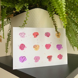 Handgefertigte Grußkarte Herzen | A6 Karte | Personalisiert | Aquarell-Karte