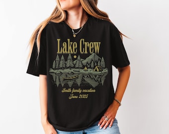 Lake Crew Familienurlaub T-Shirt, Outdoor-Enthusiasten T-Shirt, Sommer See Kurzurlaub Shirt, rustikale Lakehouse Bekleidung, See Liebhaber Geschenk, Familiensee