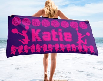 Cheerleader Beach Towel Personalized Cheer Squad Pool Towel Custom Cheerleading Gift Cheer Coach Present Cheer Team Cheerleading Birthday