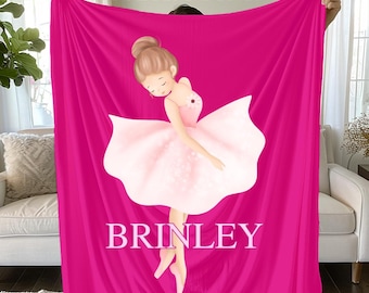 Custom Ballet Dancer Blanket Personalized Ballerina Gift Ballet Name Blanket Ballerina Present Ballet Recital Gift Ballerina Holiday Present