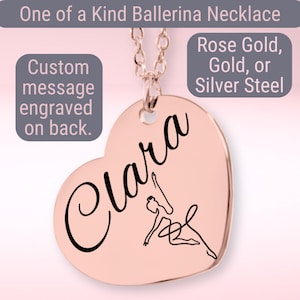 Ballet Dancer Necklace Personalized Ballerina Necklace Custom Ballet Jewelry Name Necklace Dancer Dance Recital Gift Ballet Teacher Present