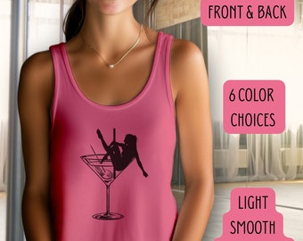 Martini Tank Top for Pole Dancer Gift Fun Pole Dancing Shirt Stripper Gift for Pole Dancer Martini Lover Gift Pole Fitness Bartender Shirt