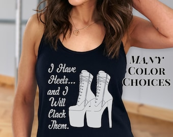 Camiseta sin mangas para bailarina de barra, regalo para instructora de pole dance, camiseta sin mangas para stripper, camiseta divertida de pole fitness, regalo de pole dance, camiseta sin mangas estilo racerback para mujer