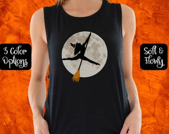 Pole Dancing Halloween Tank Top Sexy Witch Tank Top for Stripper Halloween Shirt Pole Dancer Muscle Tee Pole Instructor Gift Halloween Shirt