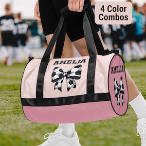Custom Soccer Duffle Bag for Women Personalized Soccer Duffel Bag Girl Youth Soccer Gear Soccer Player Gift Team Mom Present Sport Bag Her