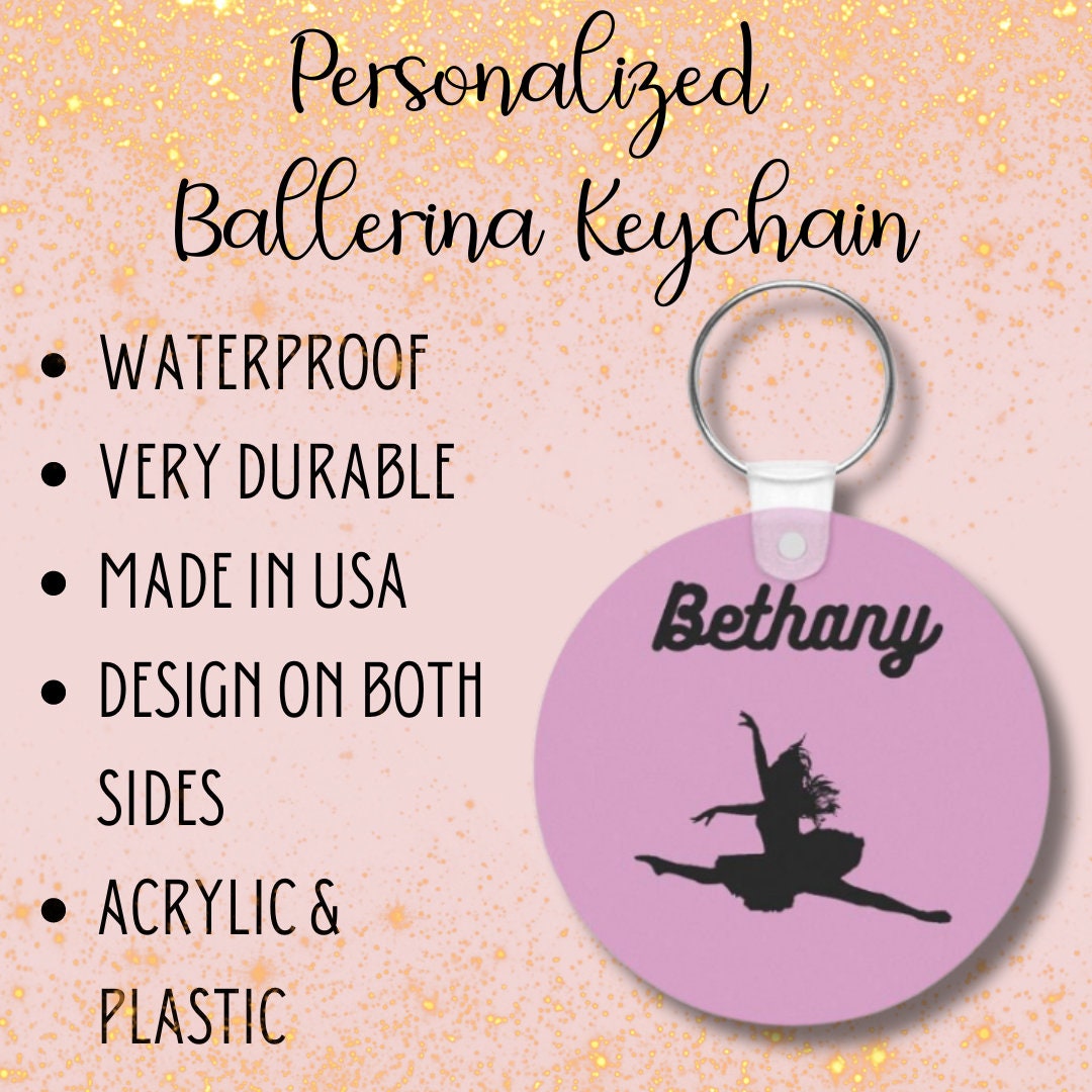 Ballerina Keychain Gift for Ballet Dancer Key Chain Personalized Key ...