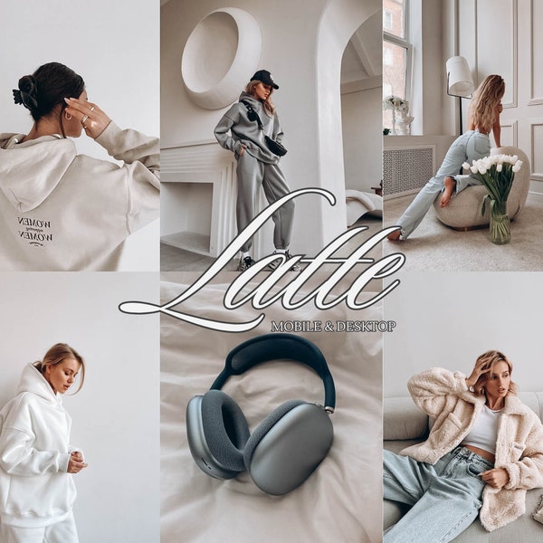 Latte Beige Lightroom Preset Warm Tones for Influencer, Coach and Blogger, Clean Filter