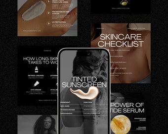 Beauty Canva Black Instagram Template Skincare Social Media Templates Beauty Instagram Post and Story Esthetician for Skin Specialists