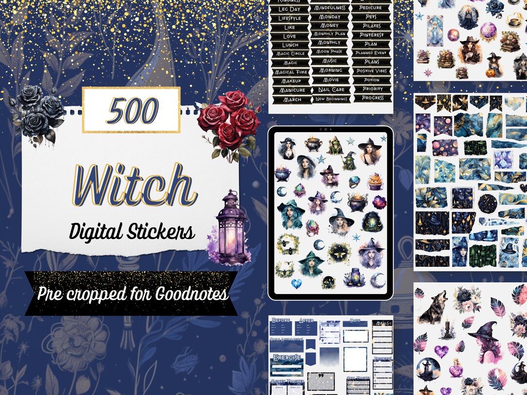 Witchy Planner Stickers Digital, Witchcraft Digital Planner Stickers ...