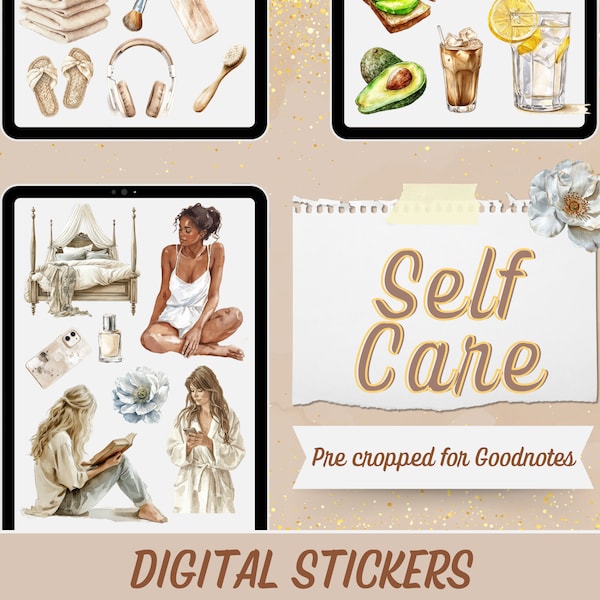 Self Care Digital Stickers, Self-Care GoodNotes,92 Beauty Digital Stickers, Spa Digital Sticker,Relax Goodnotes Sticker,Lazy Digital Sticker