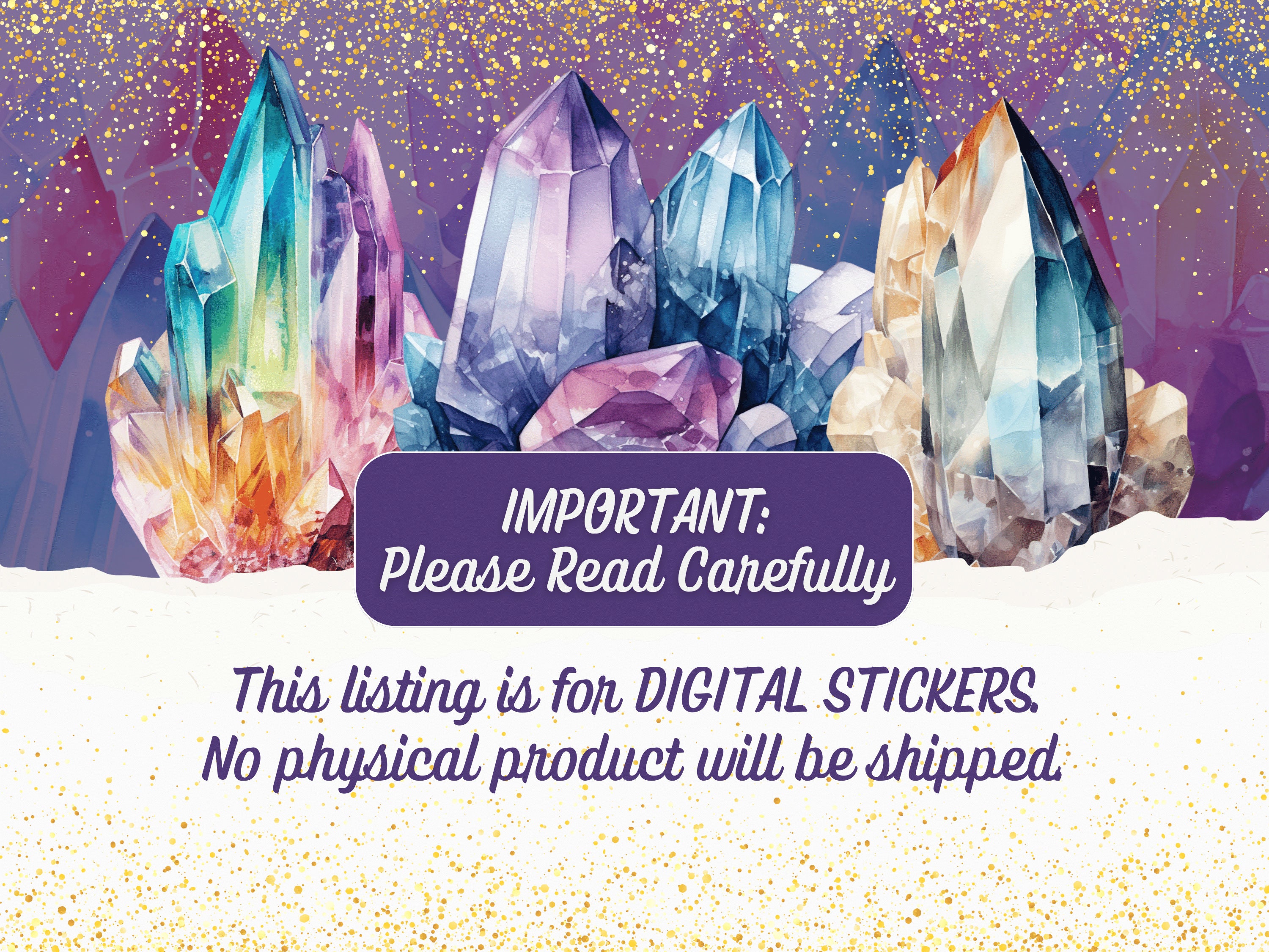 106 Essential Crystals Planner Stickers, Witchy Digital Stickers ...