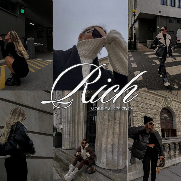 Rich Dark Lightroom Preset Gray Tones for Influencer, Coach and Blogger, Clean Filter