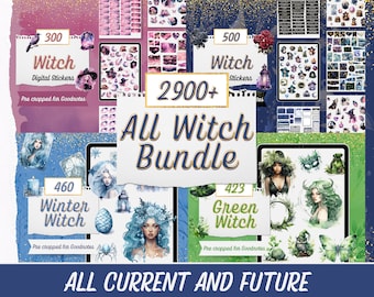 Ultimate Witchy Digital Sticker Bundle for GoodNotes, 2900+ Witch Aesthetic GoodNotes Planner Digital Stickers, Witchcraft Stickers