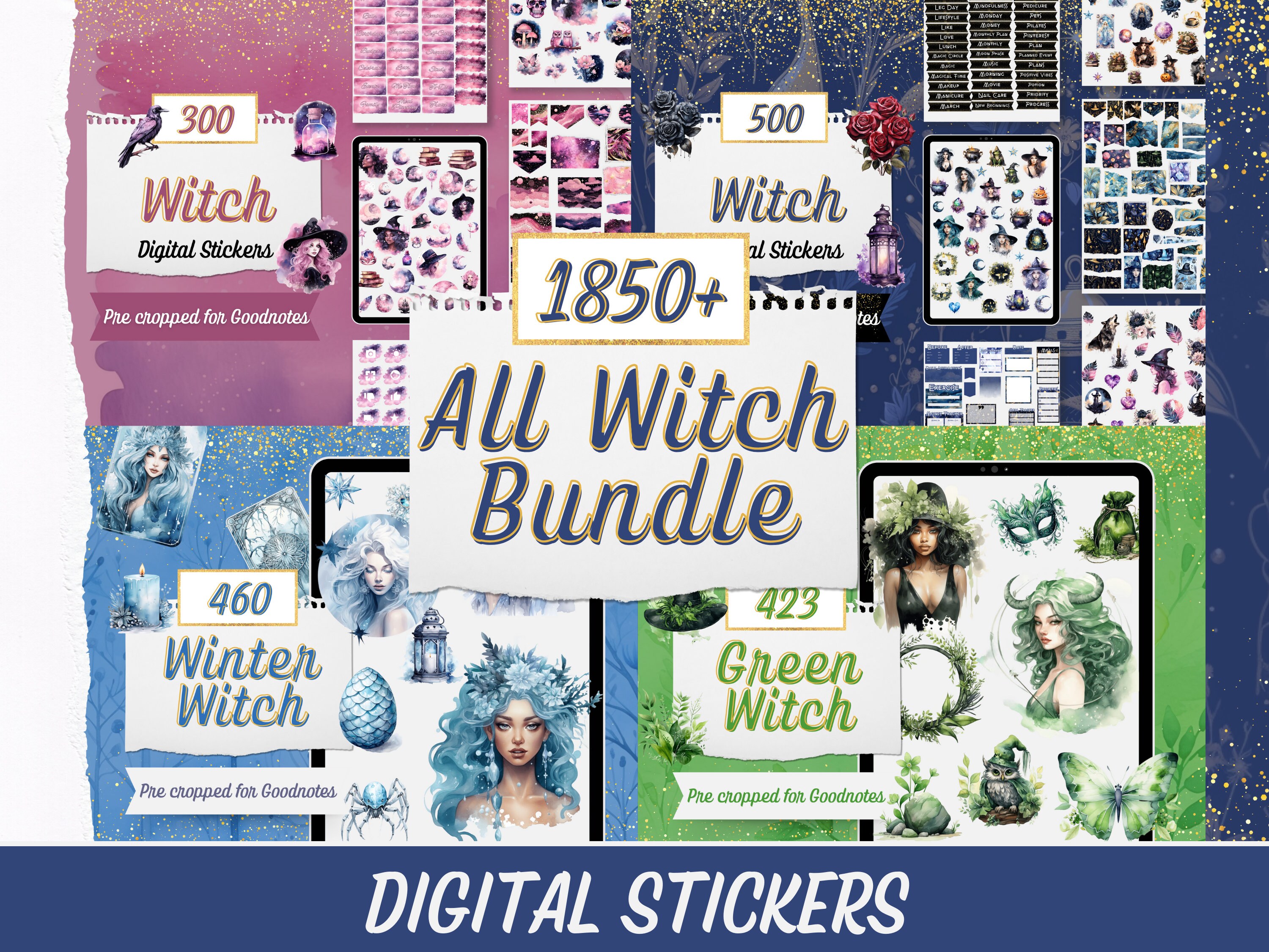 Witch Planner Stickers, Witch Stickers, Gothic Stickers, Occult Stickers,  Book Of Shadows, Pagan Stickers, Esoteric Stickers