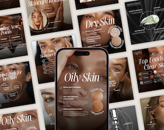 Luxury Skin Expert Instagram Templates, Skin Specialists, Beauty Businesses, and Spas, Skincare Coaching and Acne Social Media Posts