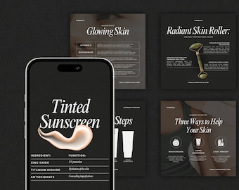 260+ Skincare and Beauty Instagram Templates, Esthetician and Dermatologist Canva Designs, Medspa and Acne Social Media Posts