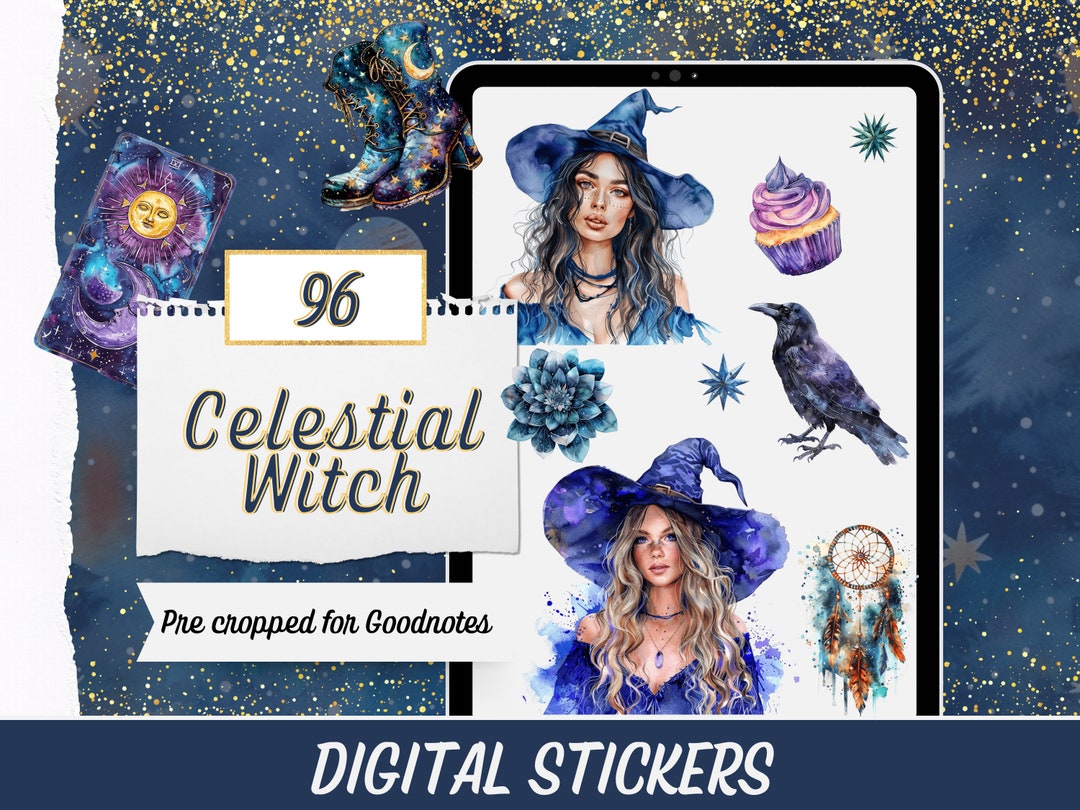 Celestial Witch Digital Planner Stickers, Goodnotes Mystery Stickers ...