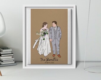 Custom Digital Portrait for Couples, PNG file