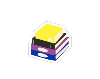 Non-Binary Pride Flag Book Stack Sticker