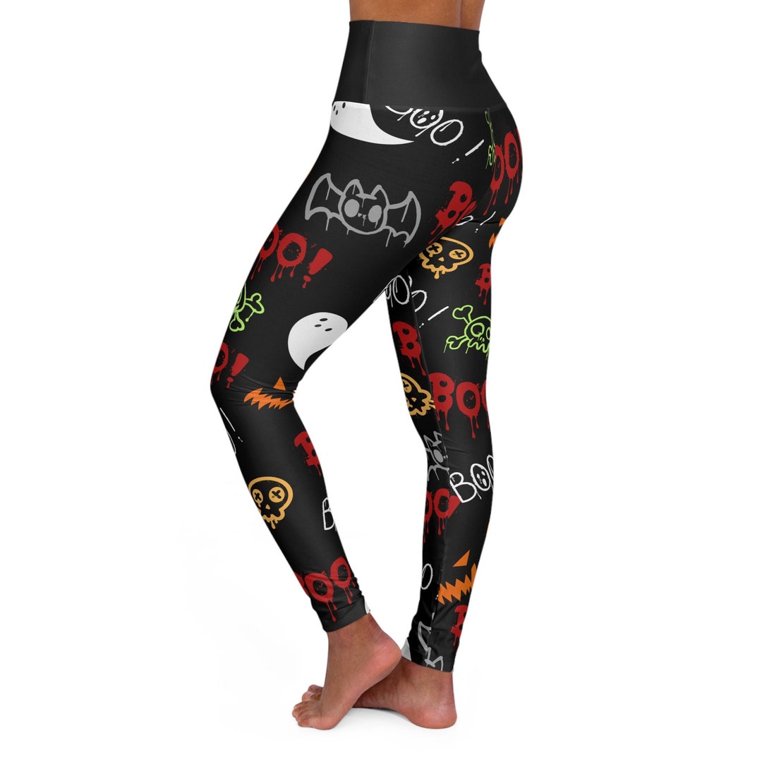 Legging Halloween Femme Citrouille Chauve-Souris Squelette