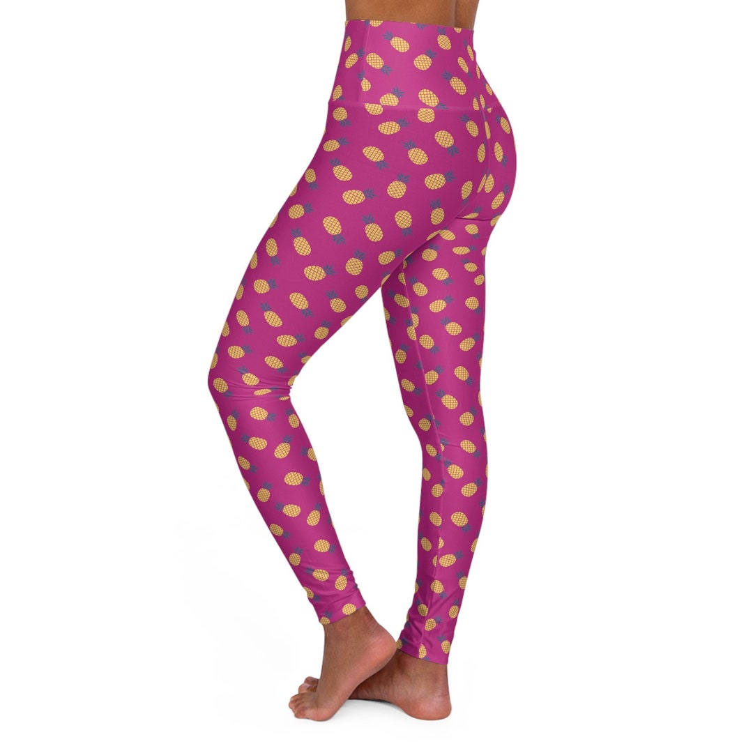 Pink Zig Zag Pineapple Print Women's Leggings
