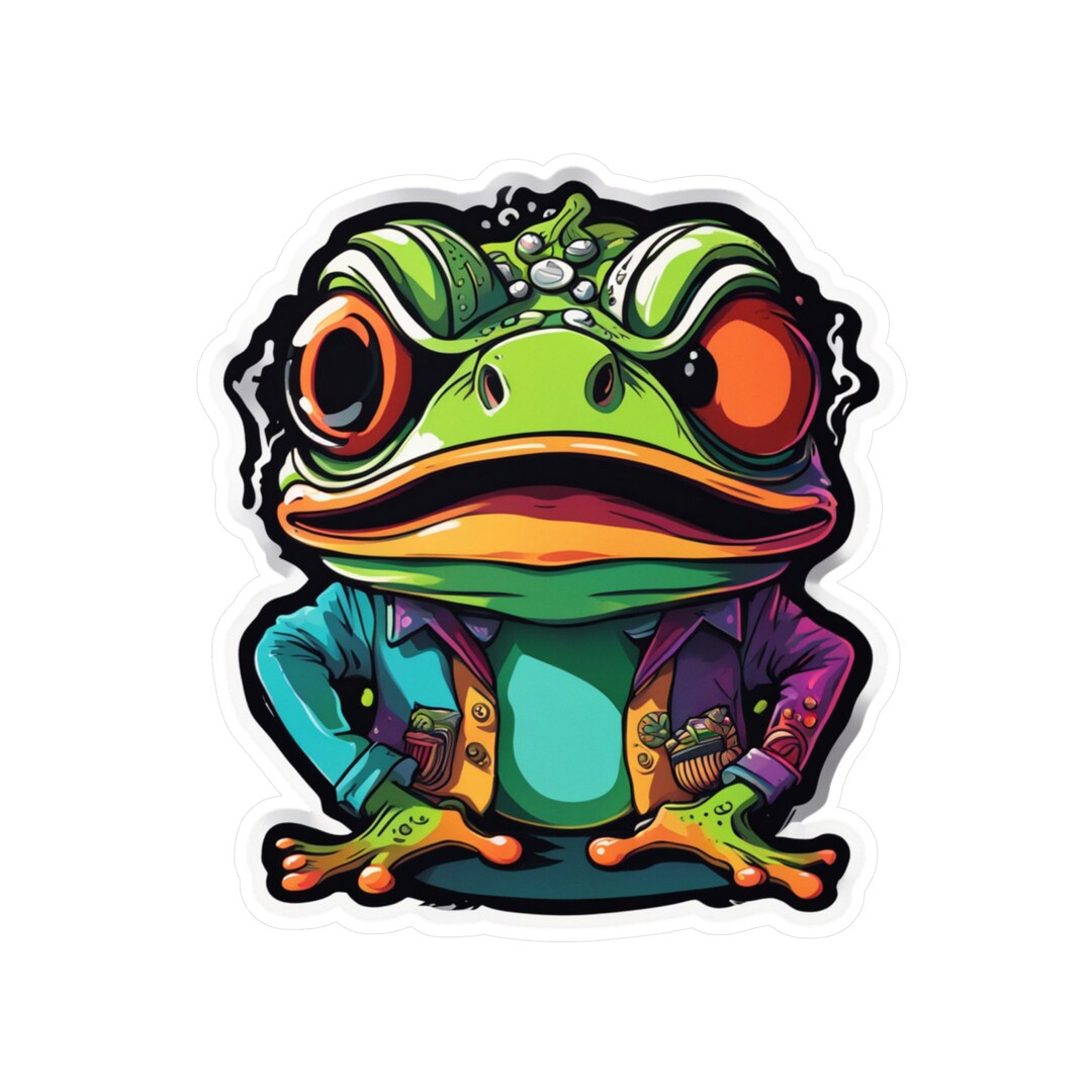 Frog Sticker Kiss-cut Sticker Vinyl Sticker Waterproof - Etsy