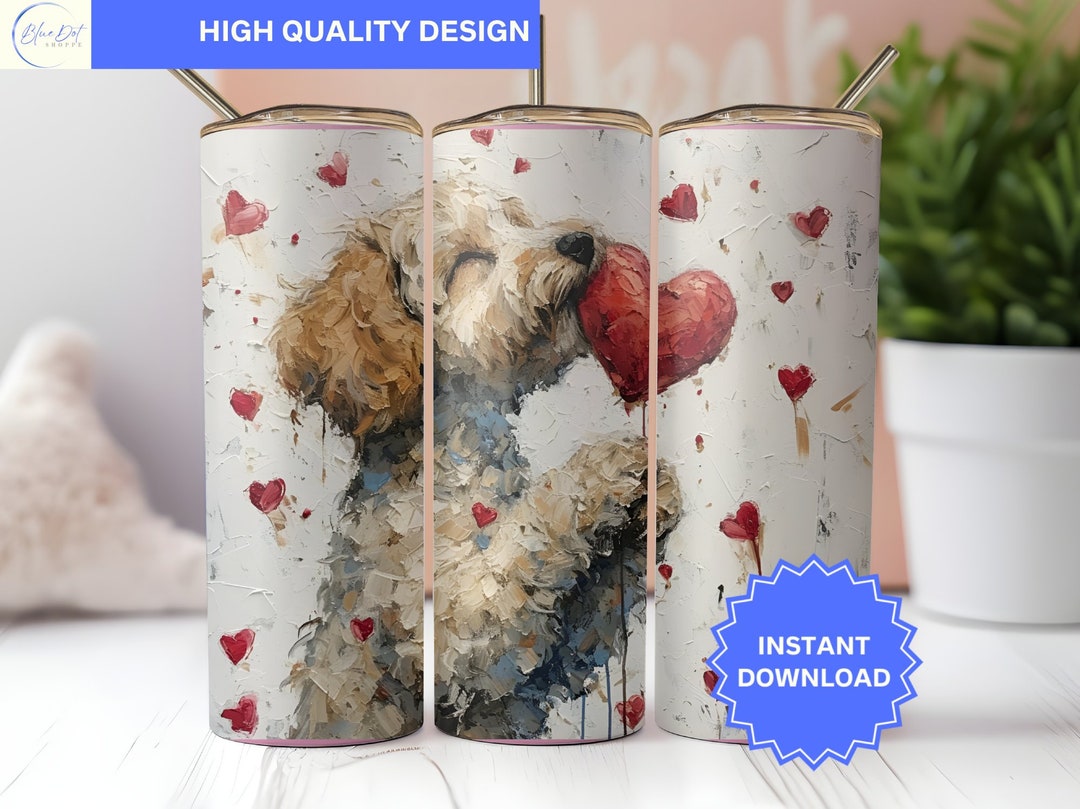 Poodle Dog Tumbler Wrap Artwork 20 Oz Tumbler Wrap Sublimation Dog PNG ...