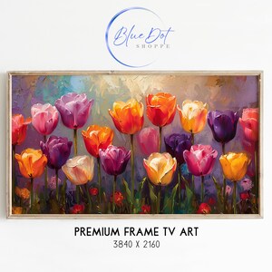 Bunte Tulpen Samsung Rahmen TV Kunst, Frühling TV Dekor, Floral Tv Bildschirmschoner Jpg, impressionistische Kunst für Frame TV Sofortiger digitaler Download