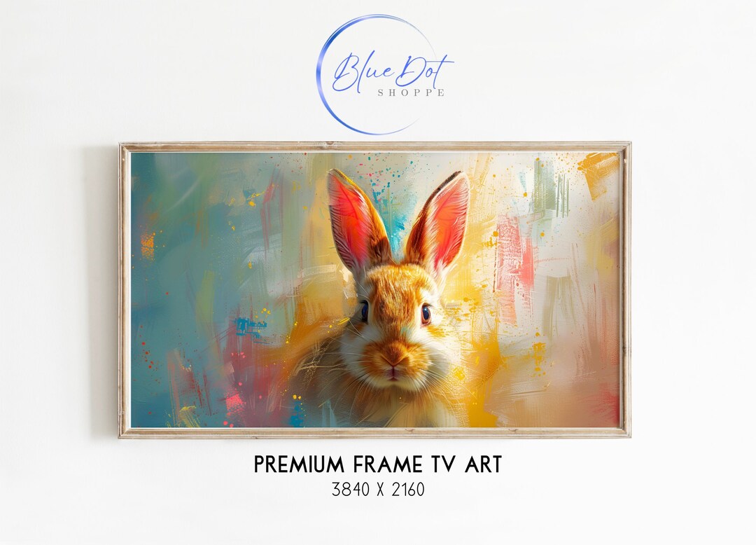 Abstract Rabbit Samsung Frame Tv Art Spring Art TV Decor Rabbit TV ...