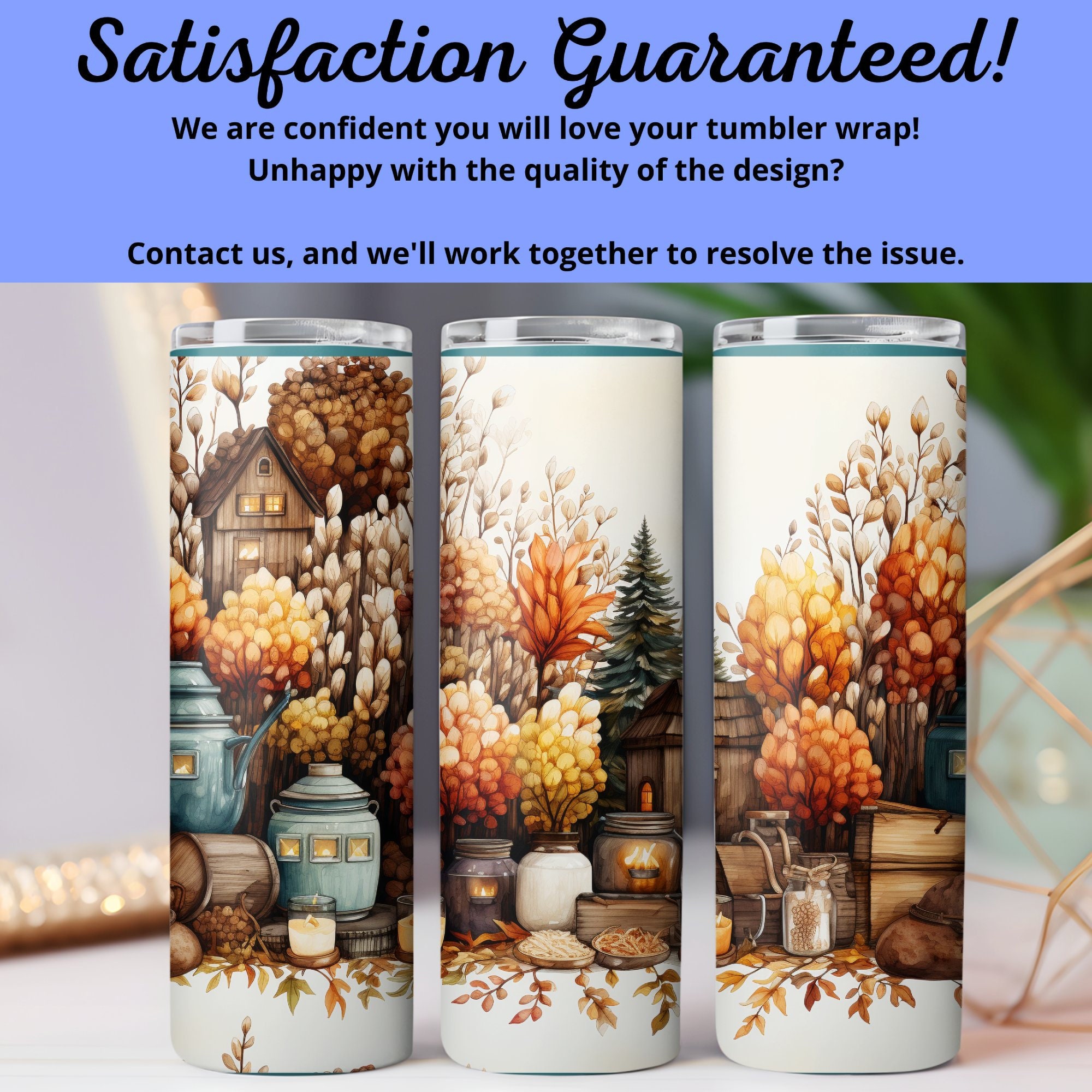 Autumn Season Wrap PNG Fall Tumbler Wrap 20 Oz Skinny Tumbler ...