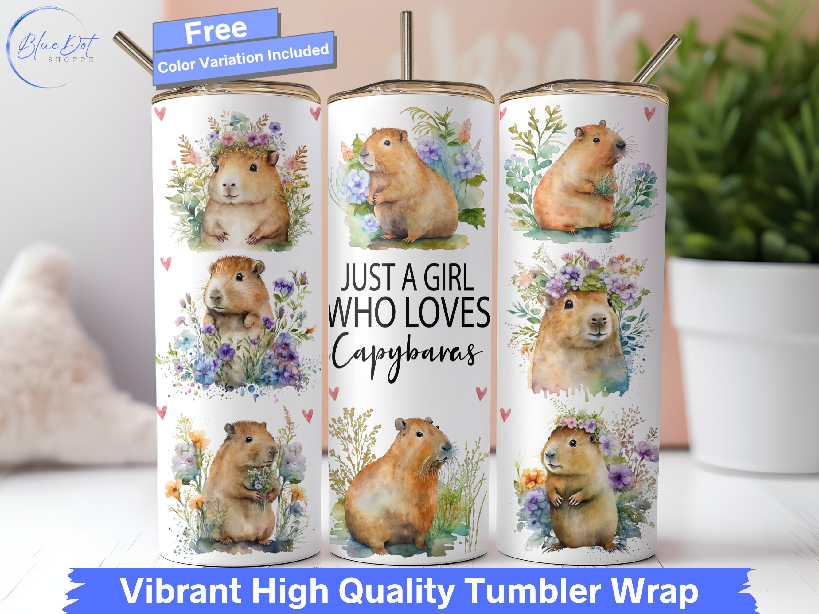 Capybara Make-up-Tasche 'Just A Girl Who Loves Capybara' - Canvas-Tasche Mit Reißverschluss (22,9x17,8 Cm)