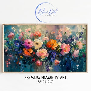Blumen Samsung Frame TV Impressionistische Kunst, Frühlingsblüten Art Decor, Bunte Blumen Tv Screensaver Jpg, lebendige Gartenkunst für Frame TV