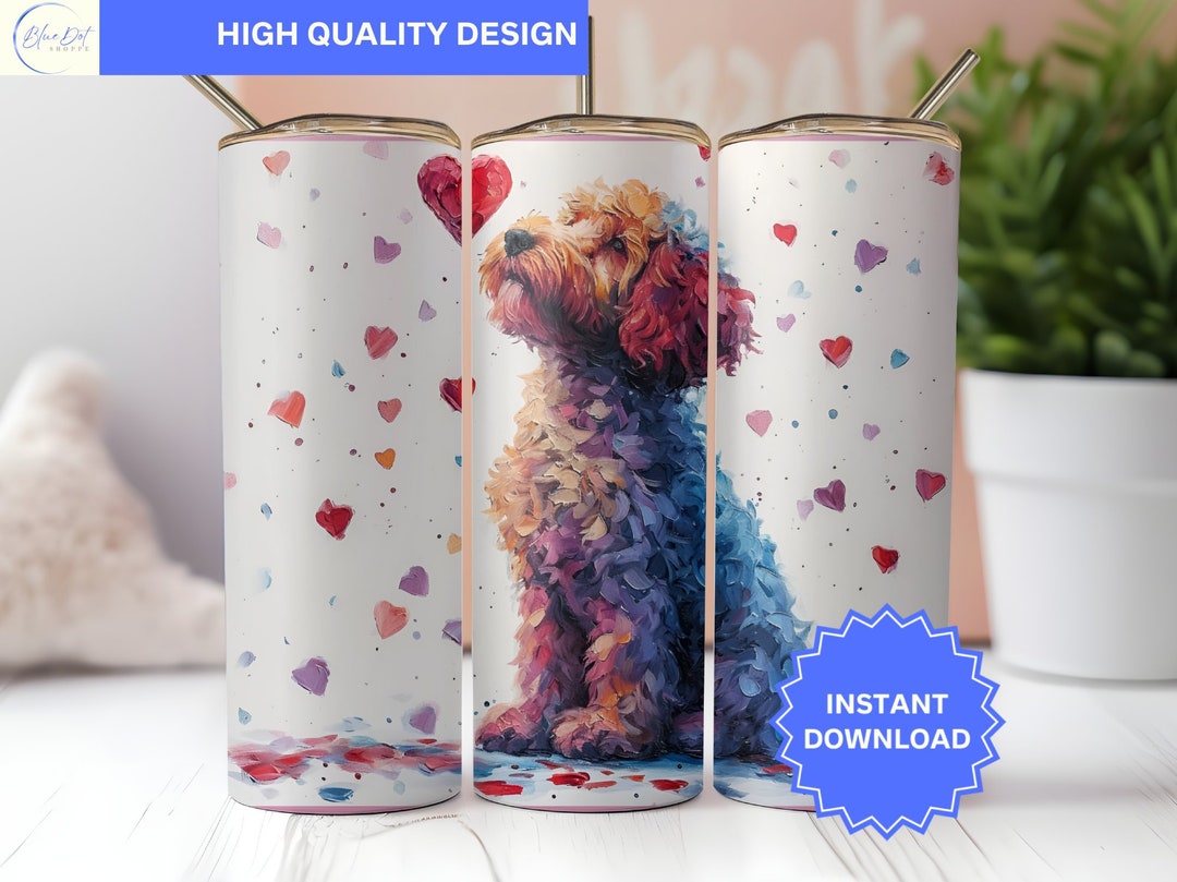Poodle Dog Tumbler Wrap Artwork 20 Oz Tumbler Wrap Sublimation Dog PNG ...