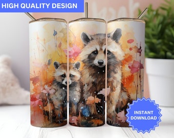 Fall Tumbler Design Esquilos Tinta Álcool Texturizada Outono 20 oz Skinny Tumbler Sublimation Design Tumbler Wrap Png Instant Digital Download