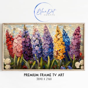 Blumenmosaik Samsung Rahmen TV Kunst, Frühlingsblüte Kunst Frühlingsdekor, Bunte Garten Bildschirmschoner Jpg, Lebendige Blumenkunst Wohnzimmer Dekor