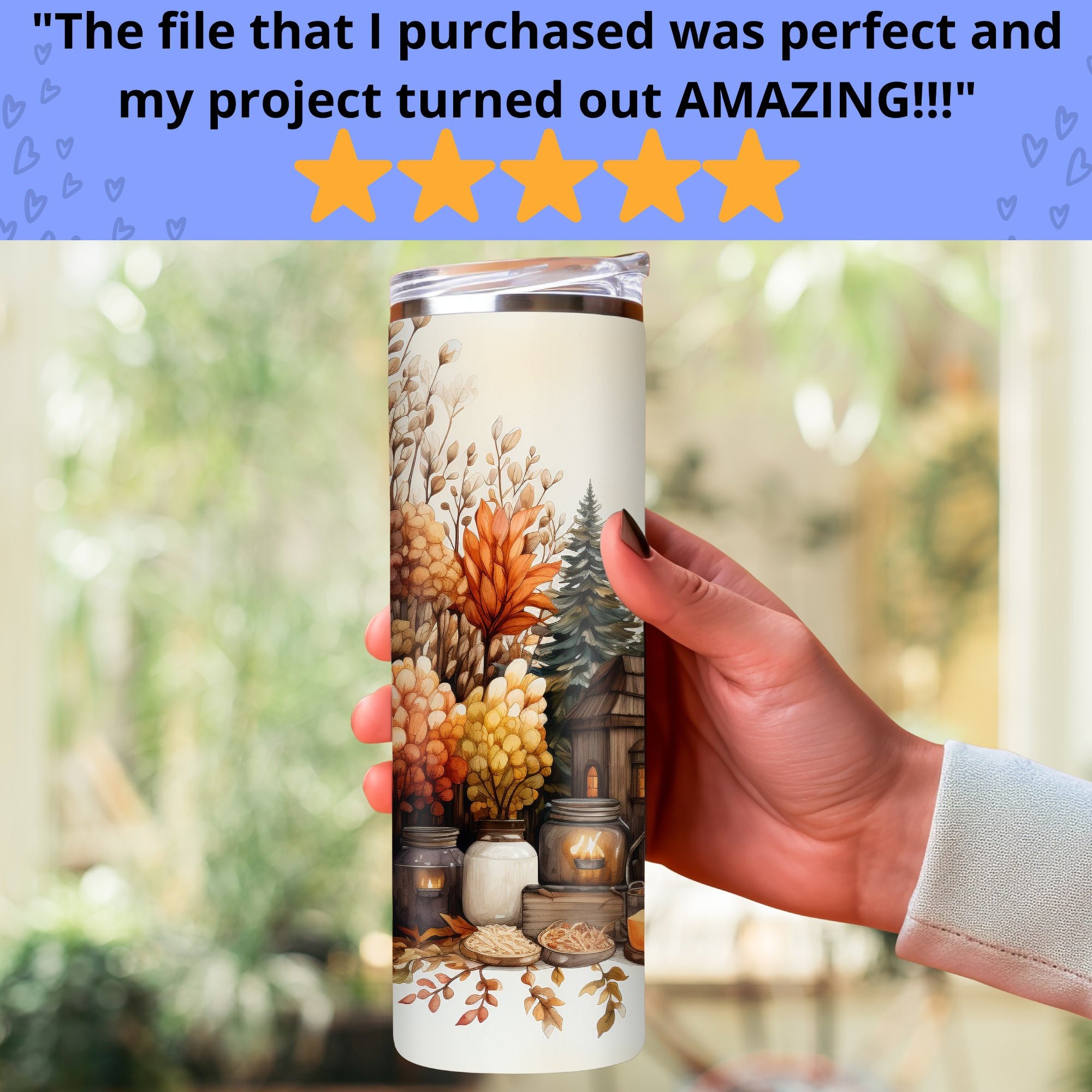 Autumn Season Wrap PNG Fall Tumbler Wrap 20 Oz Skinny Tumbler ...