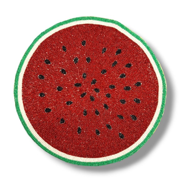 Handcrafted Beaded Watermelon Delights Collection - Placemat & Tablemat Set