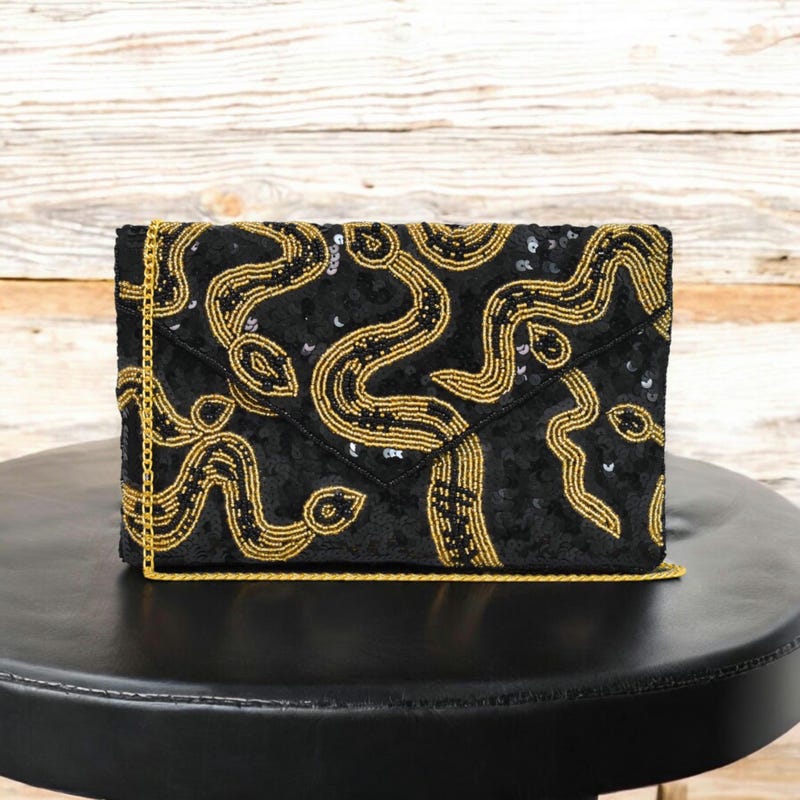 Beaded Suede Clutch