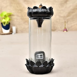 Shivling Backflow Incense Burner with 10 Incense Sticks Showpiece Figurine