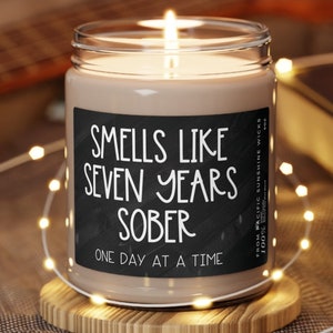 7 Year Sobriety Candle – Addiction Recovery Gift
