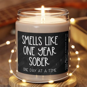 1 Year Sober Anniversary Candle: Soy Wax Sobriety Gift