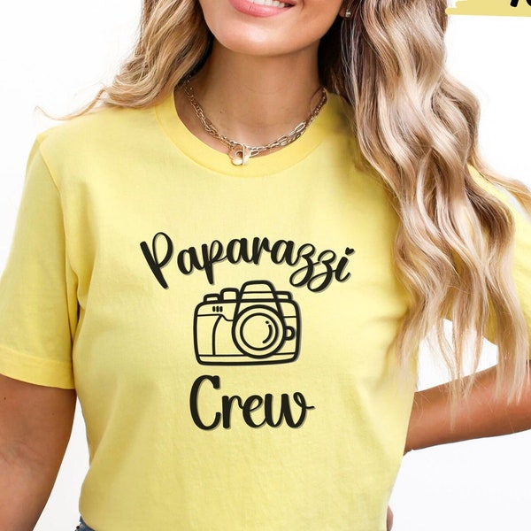 Paparazzi Crew Photo Shoot T-Shirt for Photographer Wedding Event Photographer Shirt for Pictures Funny Paparazzi Tee Event Photography