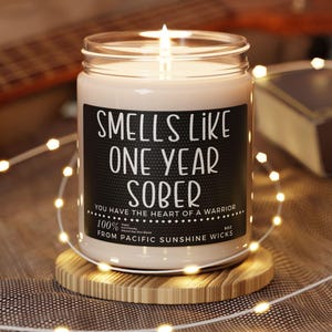 One Year Sober Anniversary Candle, Sobriety Celebration Gift