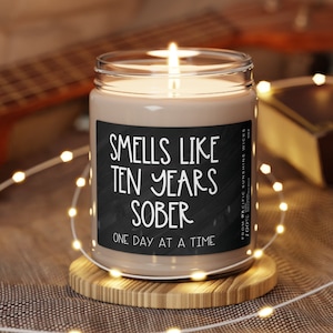 10 Year Sobriety Anniversary Candle: Addiction Recovery Gift
