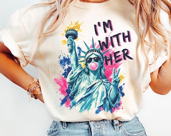 Im With Her Statue Of Liberty Shirt, Progressive Tank Top, Liberal Activist Tee, Human Rights Tshirt, Trendy Patriotic Shirt for 4th Of July
