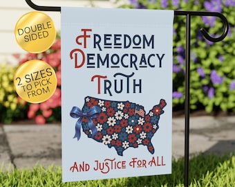 FDT Garden Flag: Patriotic USA Design, Liberal Decor, Subtle Anti Trump Banner